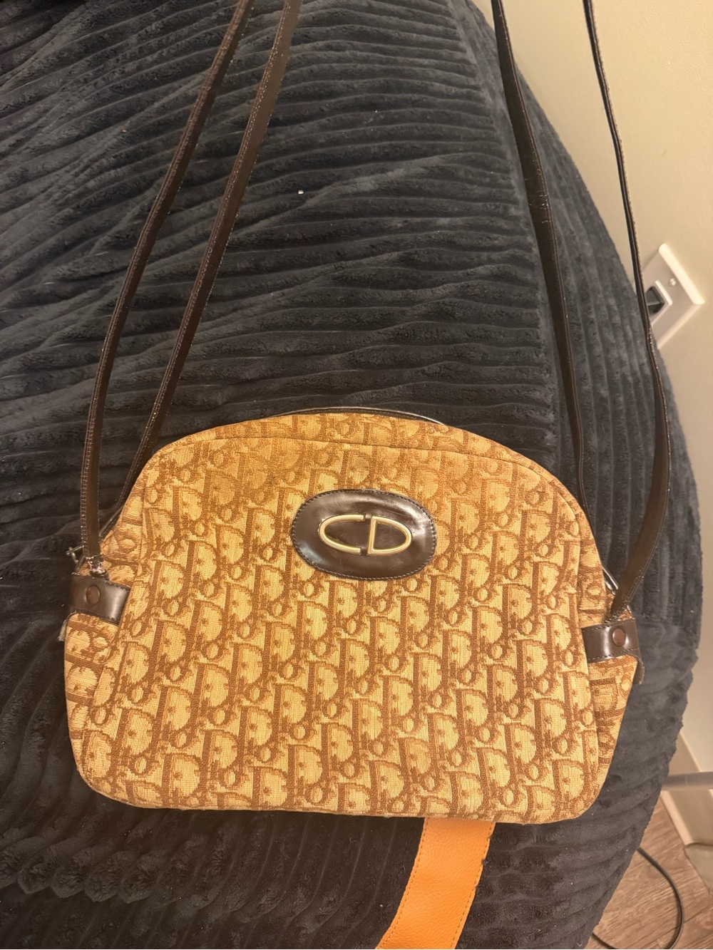 Dior vintage trotter Monogram Brown Canvas shoulder Crossbody Bag